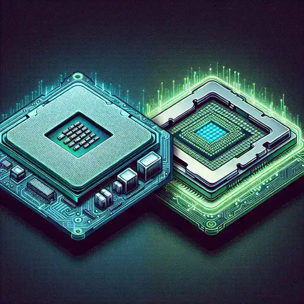 How do CPUs with different manufacturing processes compare in efficiency?